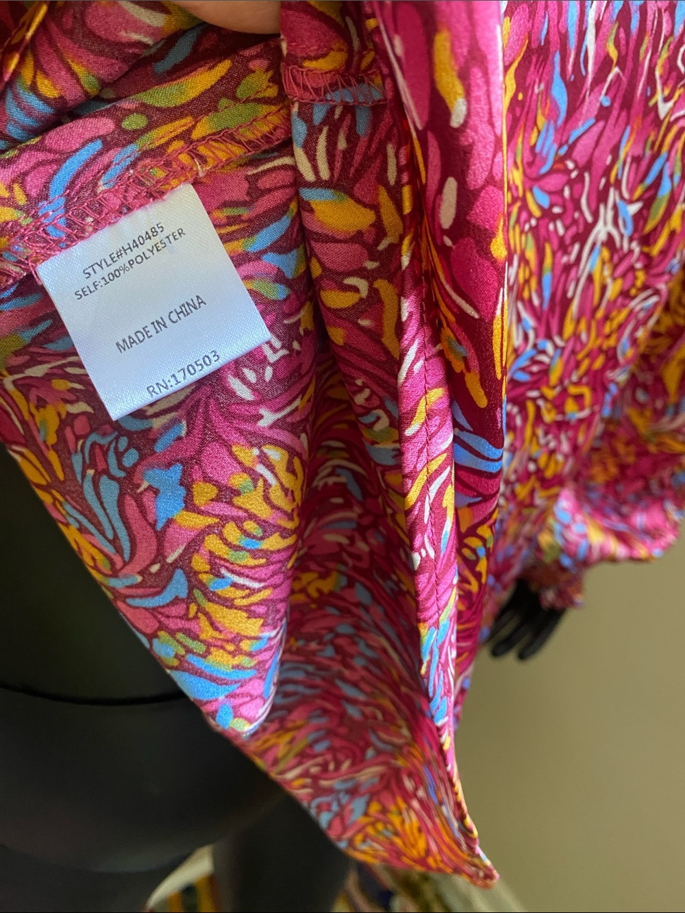 JODIFL Pink Magenta Yellow Blue V-Neck Long Sleeve Blouse - Picture 11 of 11